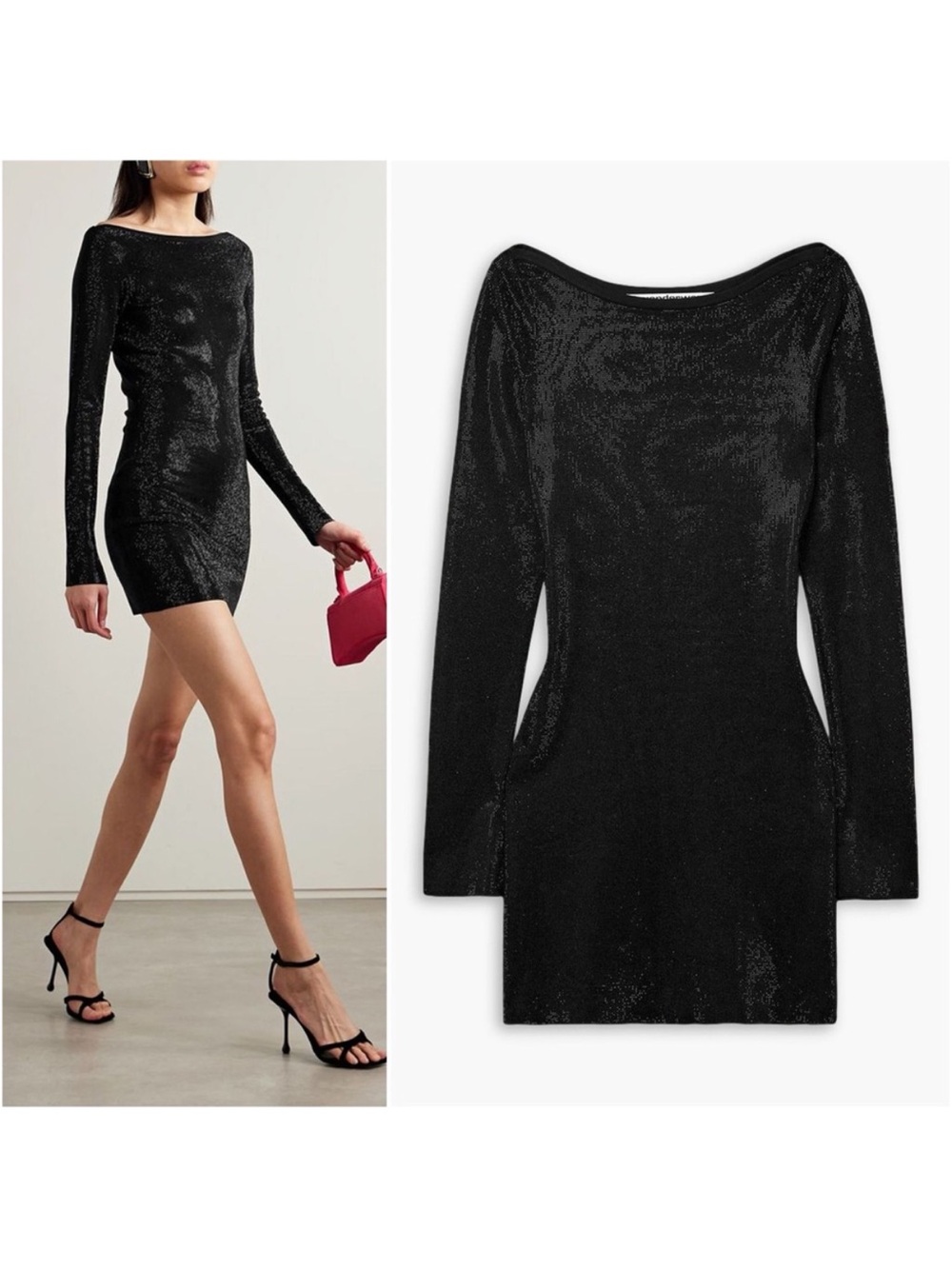 NWT ALEXANDER WANG Crystal-embellished jersey mini dress $1,495 M